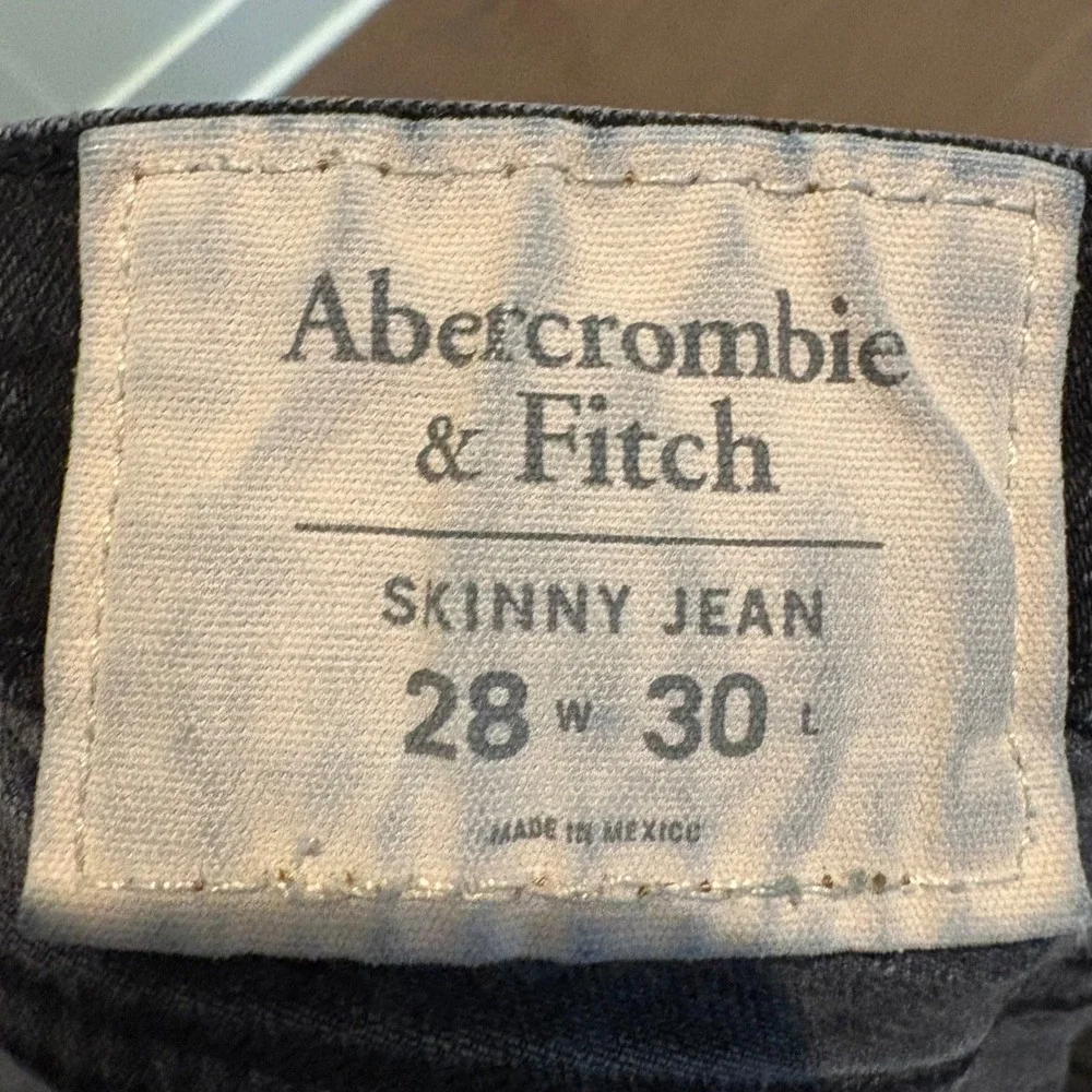Abercrombie‎ & Fitch Black Skinny Jeans Men 28x28 (Tag 28x30) Stretch Slim A&F